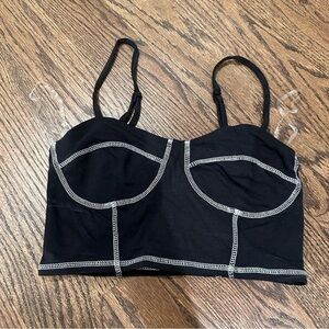 Forever 21 Contrast Stitch Crop Top